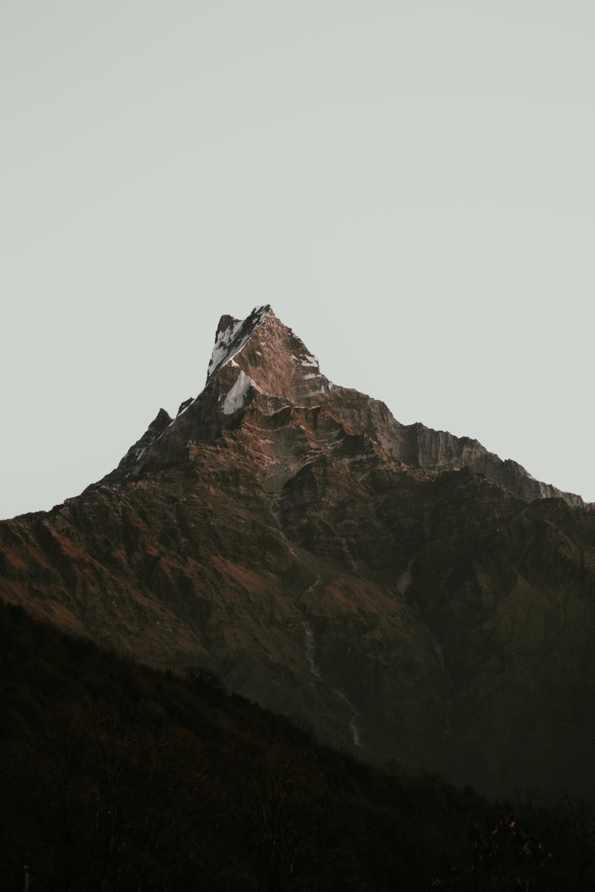 majestic machapuchare mountain in nepali himalayas