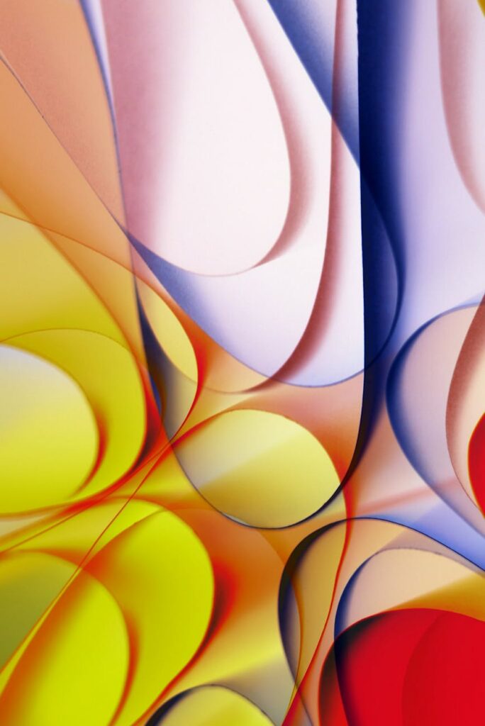vibrant abstract art with bold curves and colors